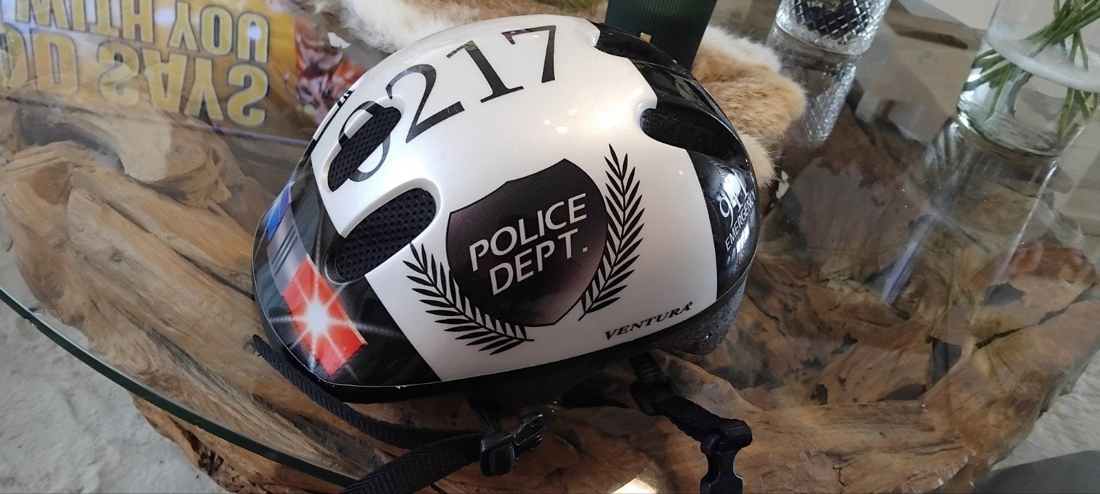 Ventura fietshelm 'Police Dept.' voor kinderen, Gebruikt, Jongen of Meisje, Overige maten, Ventura