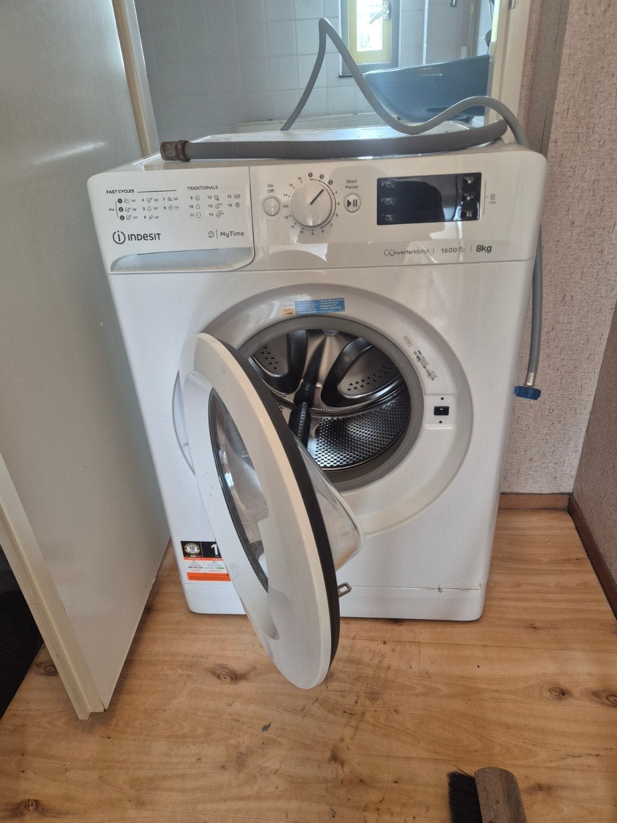 Indesit MyTime Wasmachine - 8kg, 1600 toeren, Witgoed en Apparatuur, Wasmachines, Ophalen, 1200 tot 1600 toeren, Gebruikt, 8 tot 10 kg