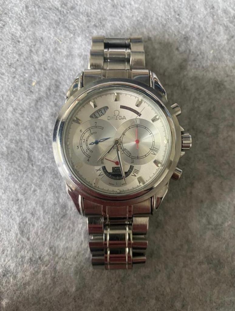 Omega De Ville chronograph automatic, Sieraden, Tassen en Uiterlijk, Horloges | Heren, Staal, Staal, Polshorloge, Ophalen of Verzenden