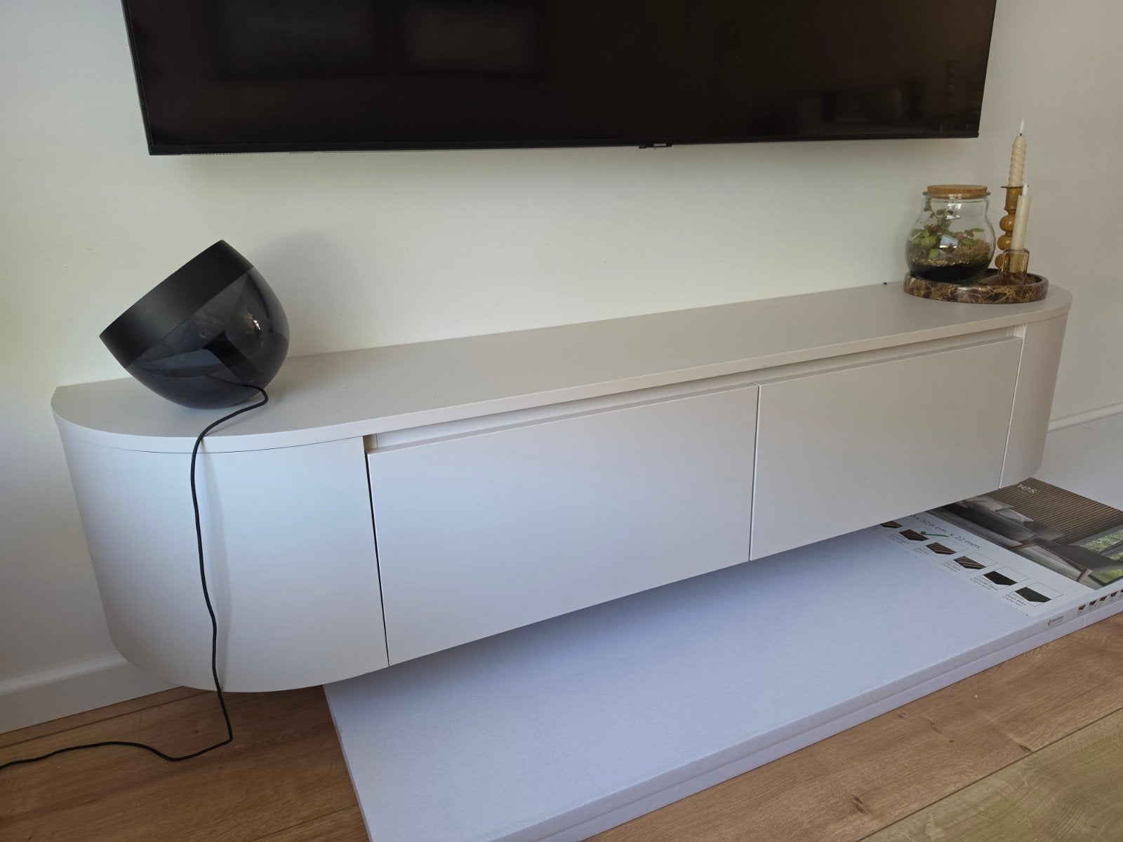Japandi Beige TV-meubel 160cm Dringend af te halen!, Huis en Inrichting, Ophalen, Gebruikt, 150 tot 200 cm, Minder dan 100 cm