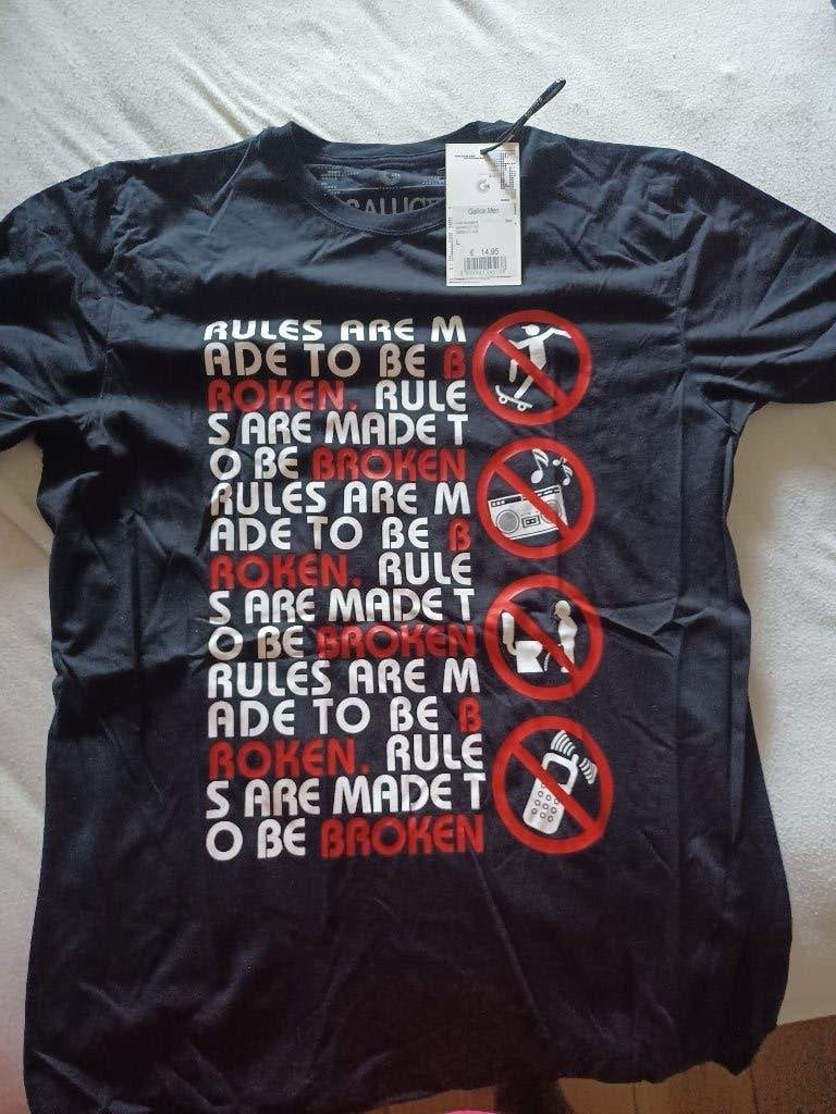 T-shirt met opdruk maat L - nieuw, Maat 52/54 (L), Nieuw, Ophalen of Verzenden, Blauw