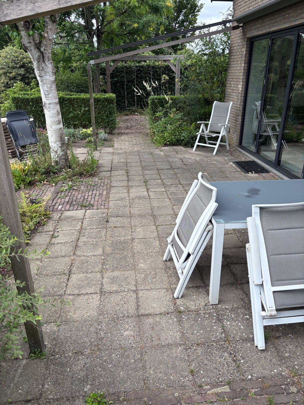 Stoep / terras tegels 30x30 circa 25m2, Tuin en Terras, Tegels en Klinkers, Ophalen, Gebruikt, 10 m² of meer, Beton