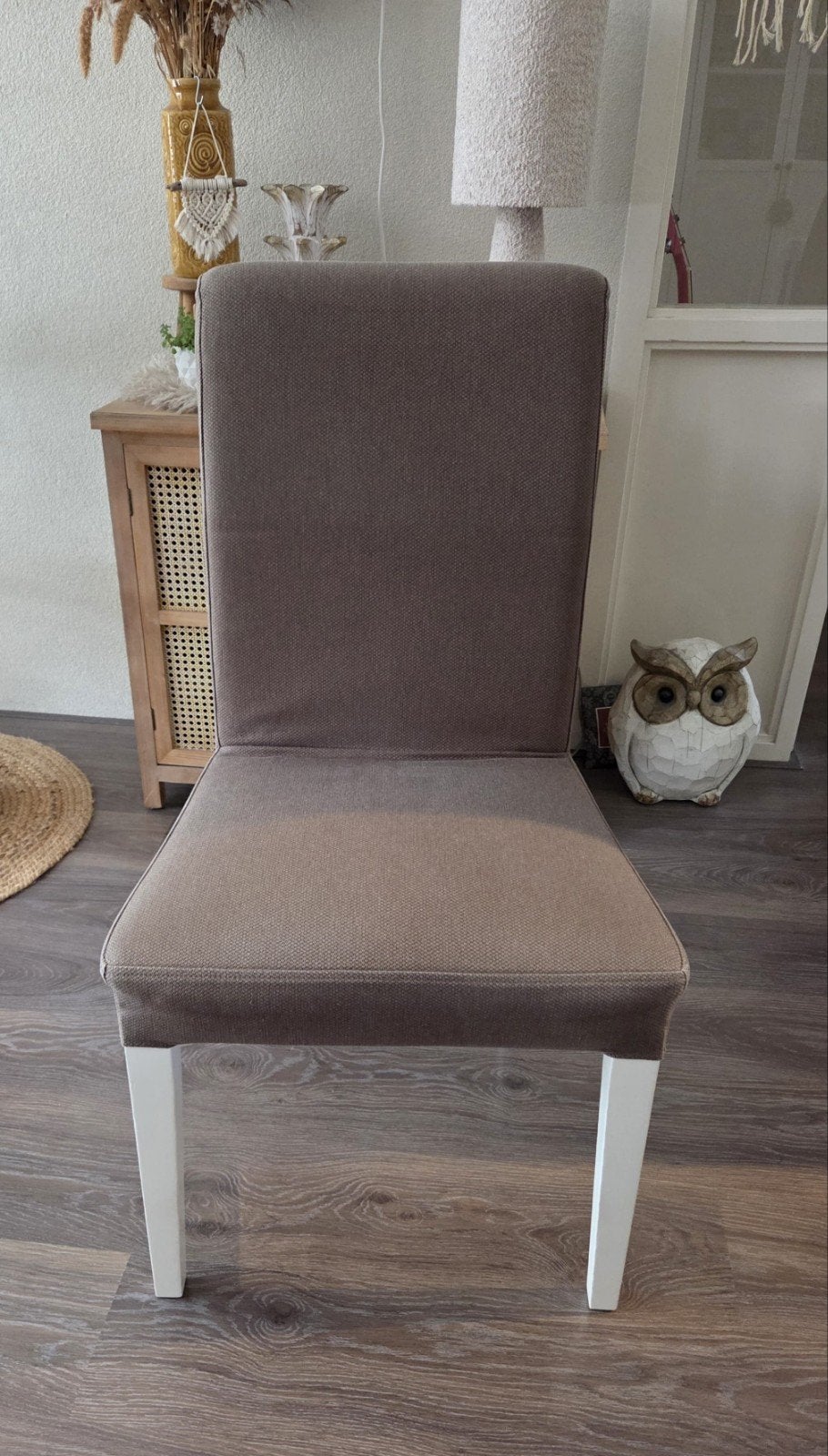 4 Ikea stoelen taupe kleur, Ophalen, Gebruikt, Overige kleuren, Vier