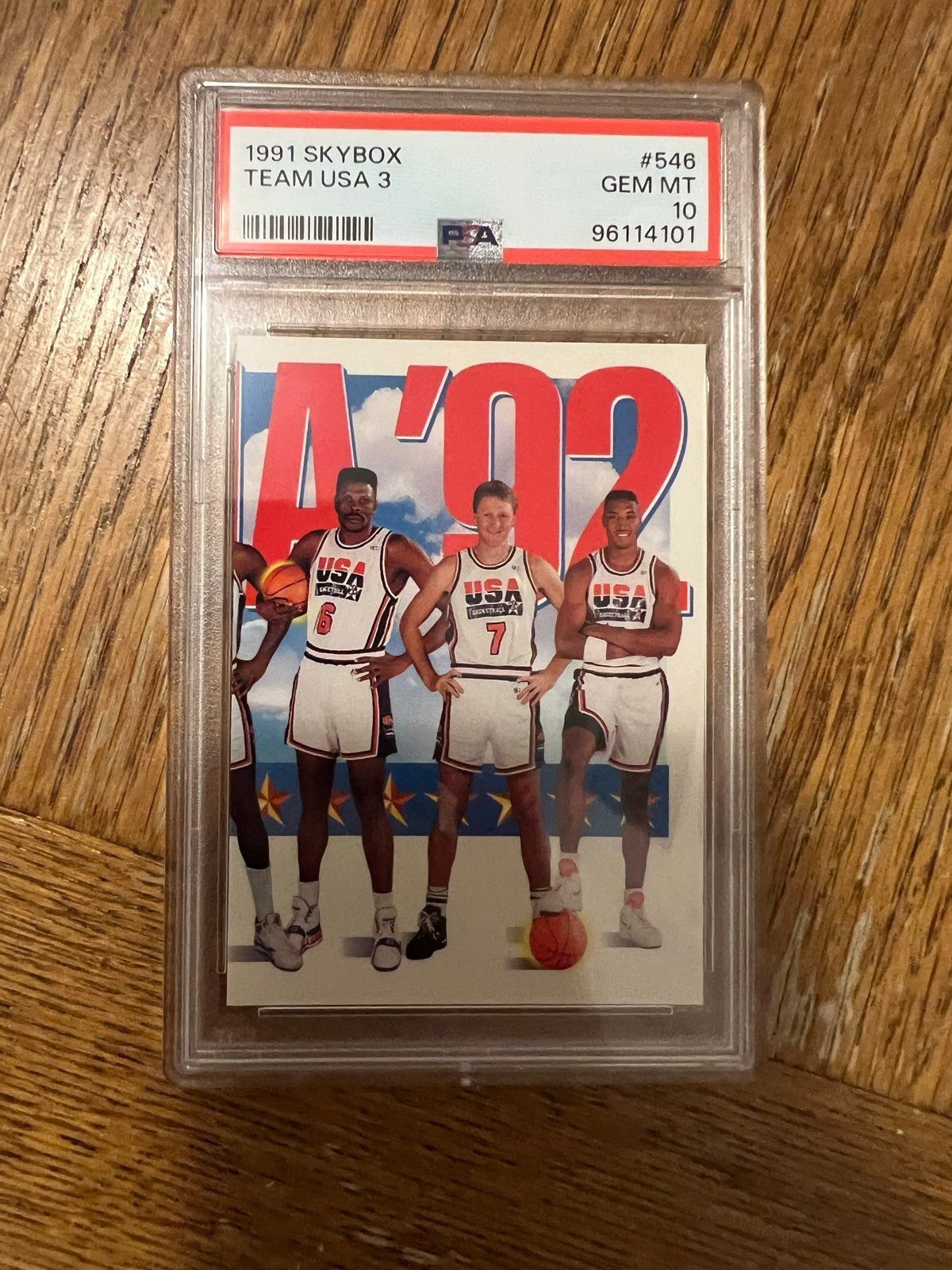 1991 Skybox Team USA #546 PSA 10 - Ewing, Bird, Pippen, Ophalen of Verzenden, Zo goed als nieuw, Overige sporten, Spelerskaart