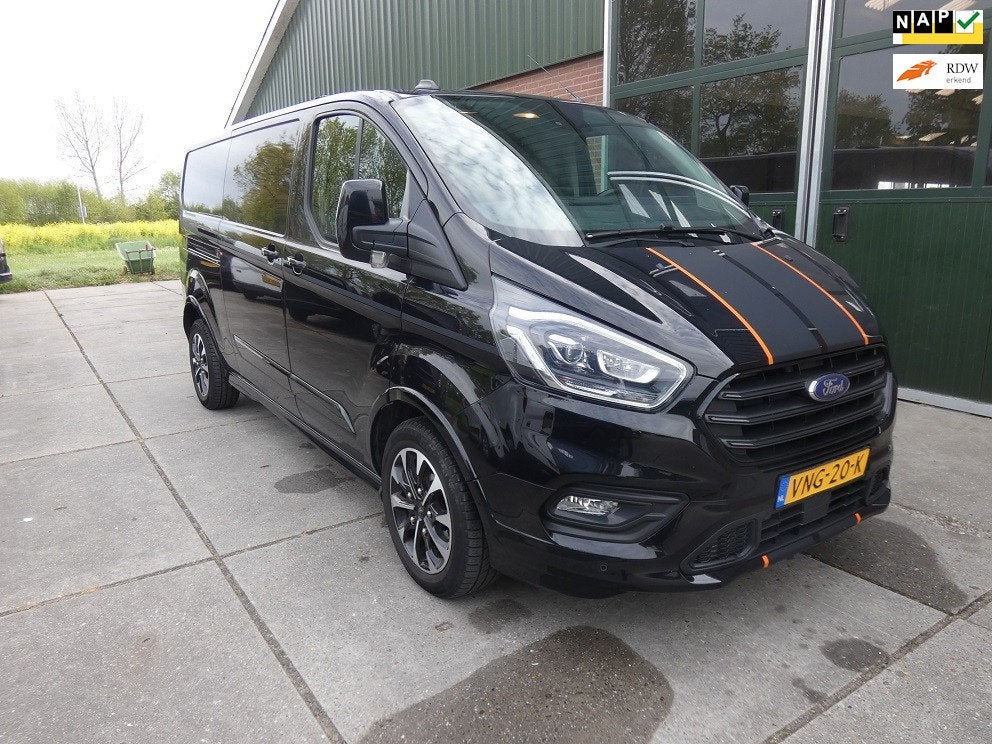Ford Transit Custom 320 2.0 TDCI L2H1 Sport* navi/cam*xenon*, Lichtsensor, 4 cilinders, Leder en Stof, Zwart