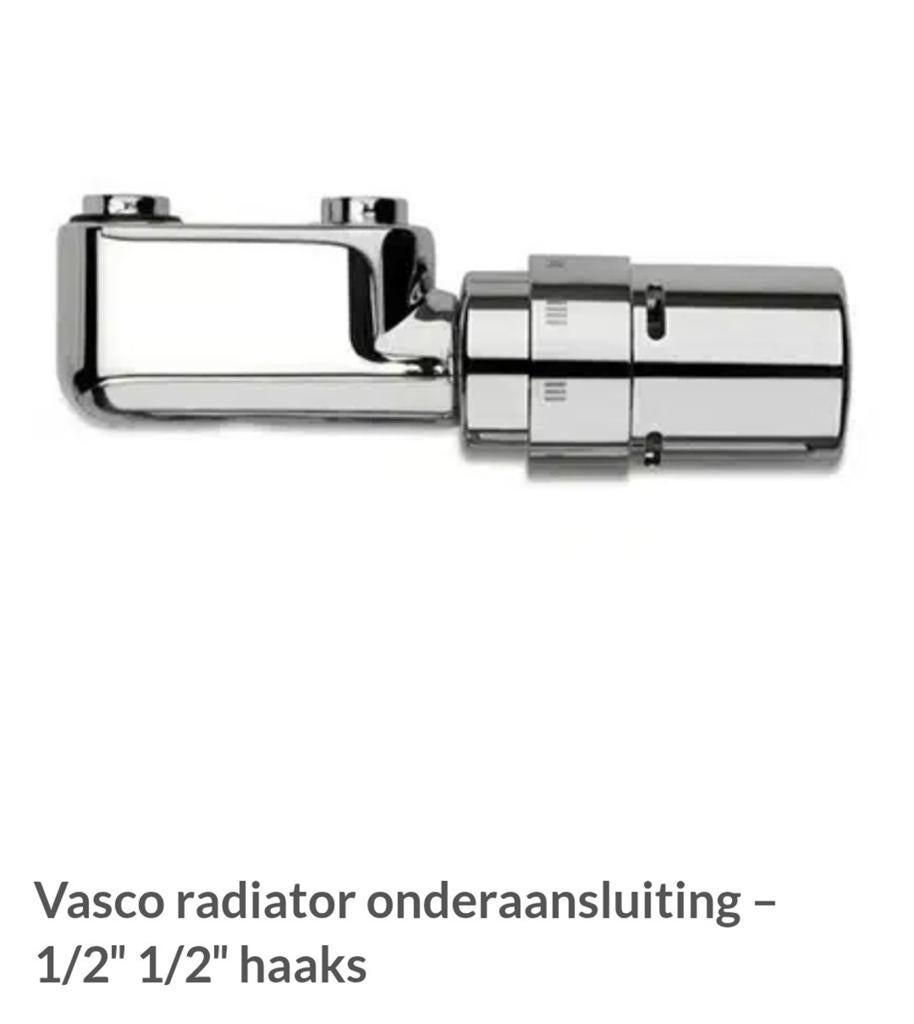 Vasco radiator onderaansluiting 1/2" 1/2" haaks, Ophalen of Verzenden