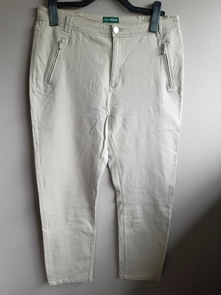 Lichtgrijze stretch broek van Charles Vögele, maat 44-46, Kleding | Dames, Maat 42/44 (L), Ophalen of Verzenden, Charles Vögele