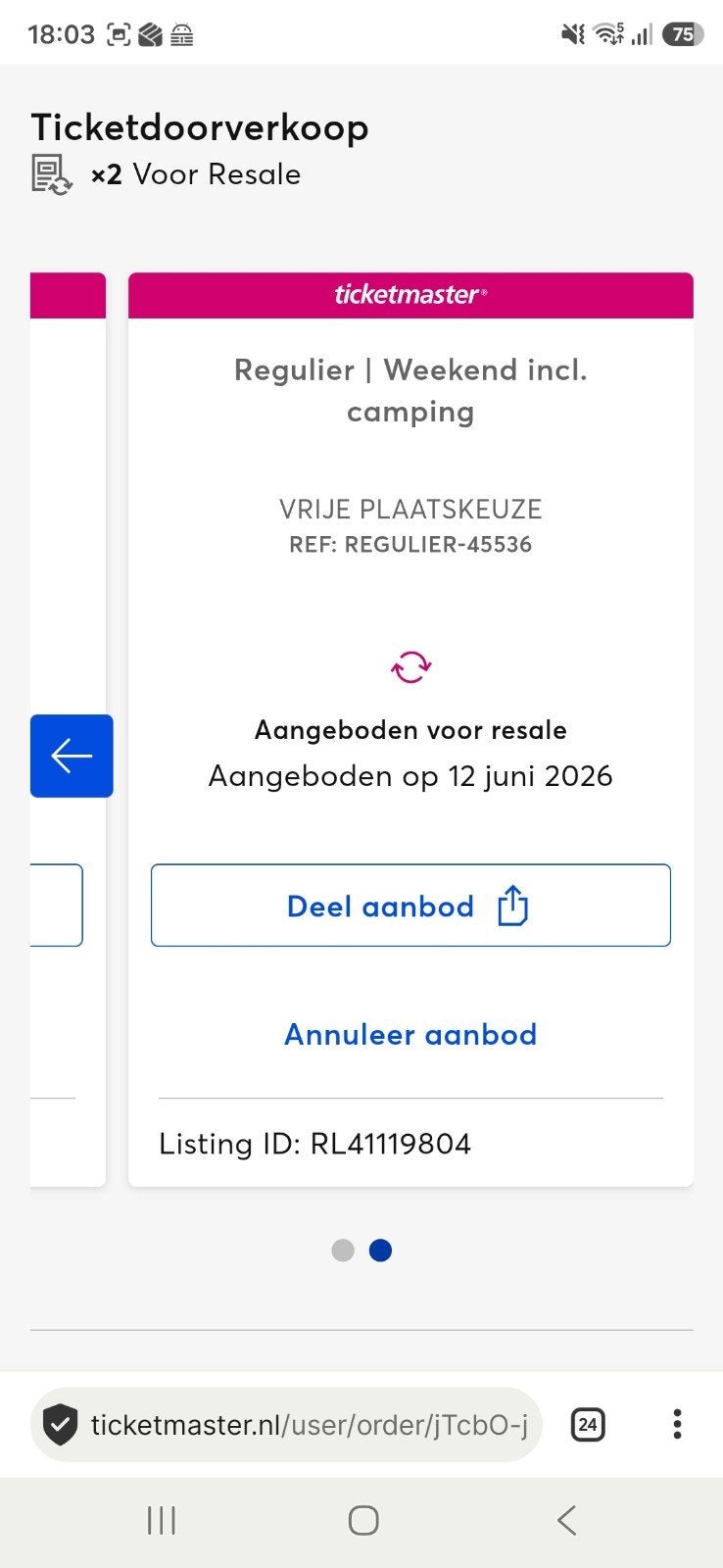 Pinkpop tickets!, Twee personen, Overige soorten