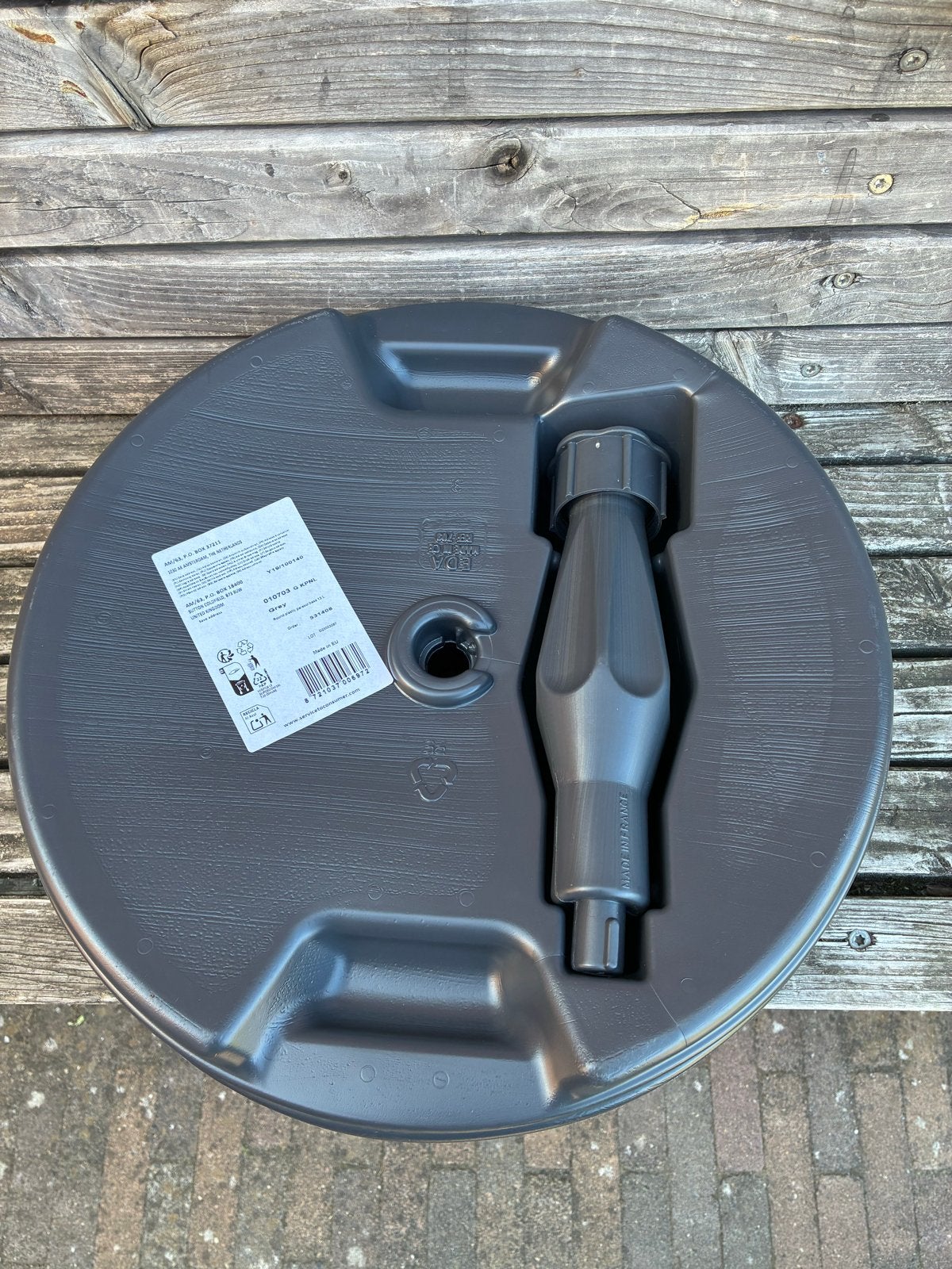 Parasolvoet rond 13L grijs - Eda nieuw, Ophalen of Verzenden, Nieuw, Minder dan 1 meter, Parasolvoet