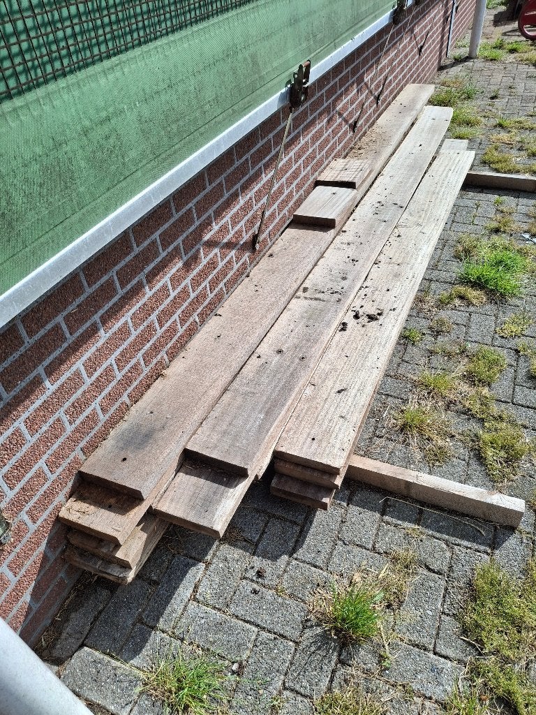 Hardhouten planken, Doe-het-zelf en Verbouw, Hout en Planken, Ophalen, Gebruikt, Minder dan 25 mm, Plank