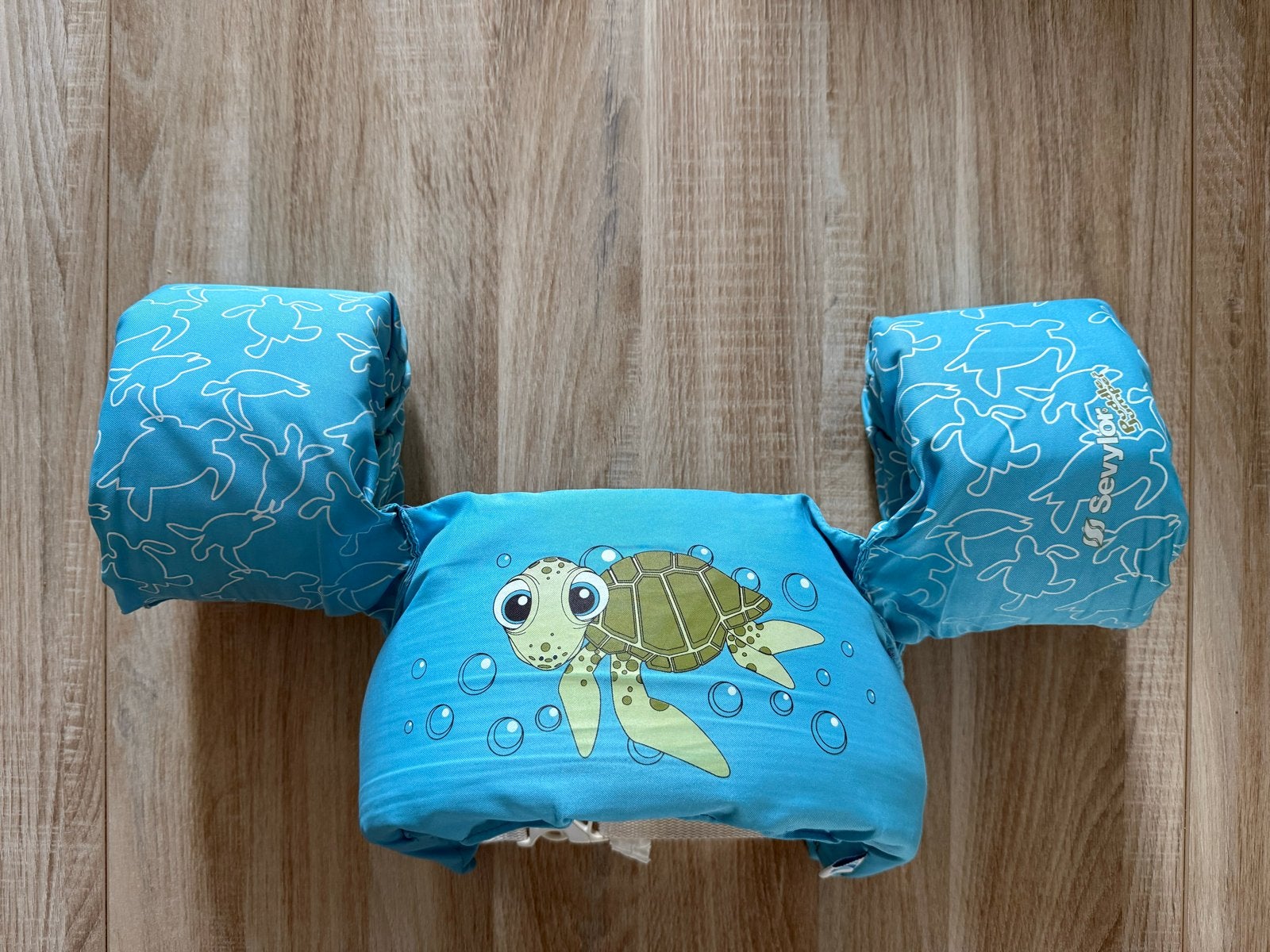 Sevylor Puddle Jumper Zwemvest/Zwembandjes met Schildpad, Gebruikt, Jongen of Meisje, One size, Ophalen of Verzenden
