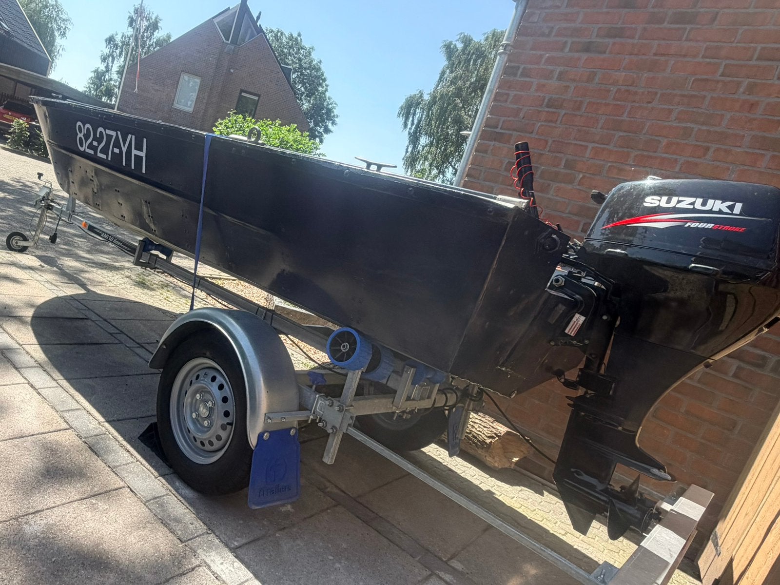 Trailer ZGAN + Aluminium (vis)boot 4.40M €1200!!, Watersport en Boten, Ophalen, Gebruikt, Motorboot