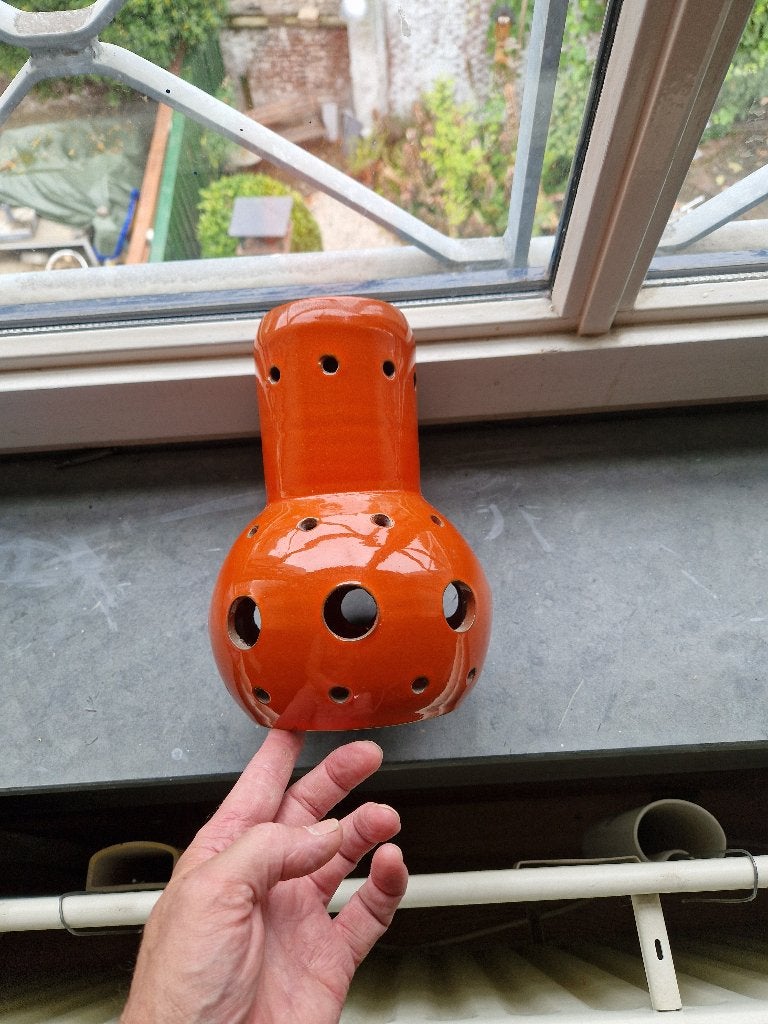 vintage lampenkap, oranje keramiek, Gebruikt, Vintage, Oranje, Keramiek