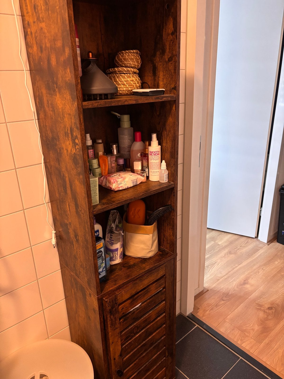 Badkamerkast en wastafelkastje in industriële stijl, Ophalen, (Half)hoge kast, Gebruikt, 50 tot 100 cm