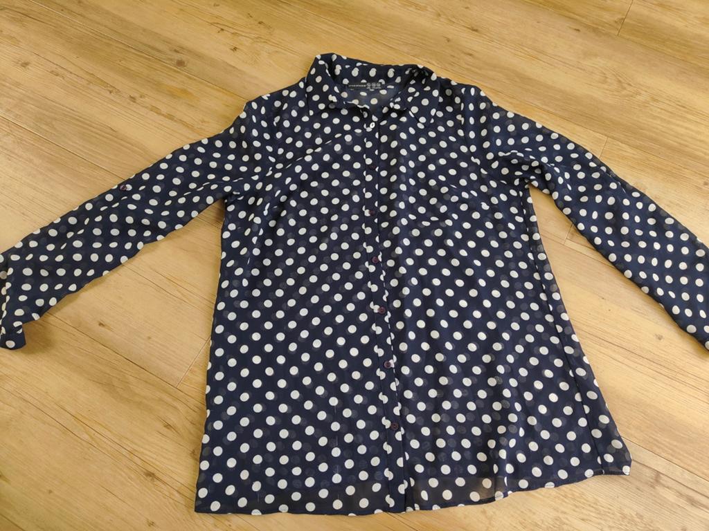 Doorzichtige blouse met stippen - Atmosphere maat 38, Maat 38/40 (M), Atmosphere, Blauw, Ophalen of Verzenden