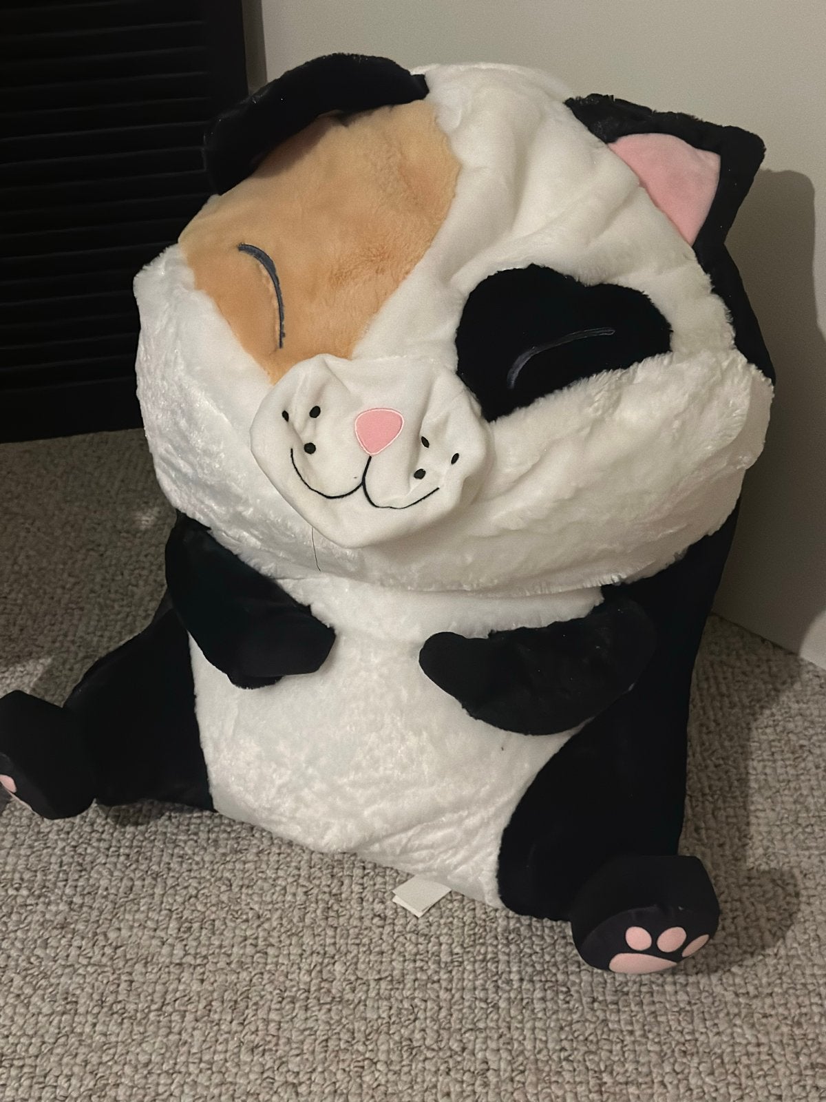 Grote Kermisknuffel Kat Zwart Wit Bruin, Ophalen, Zwart, Zo goed als nieuw, Kat