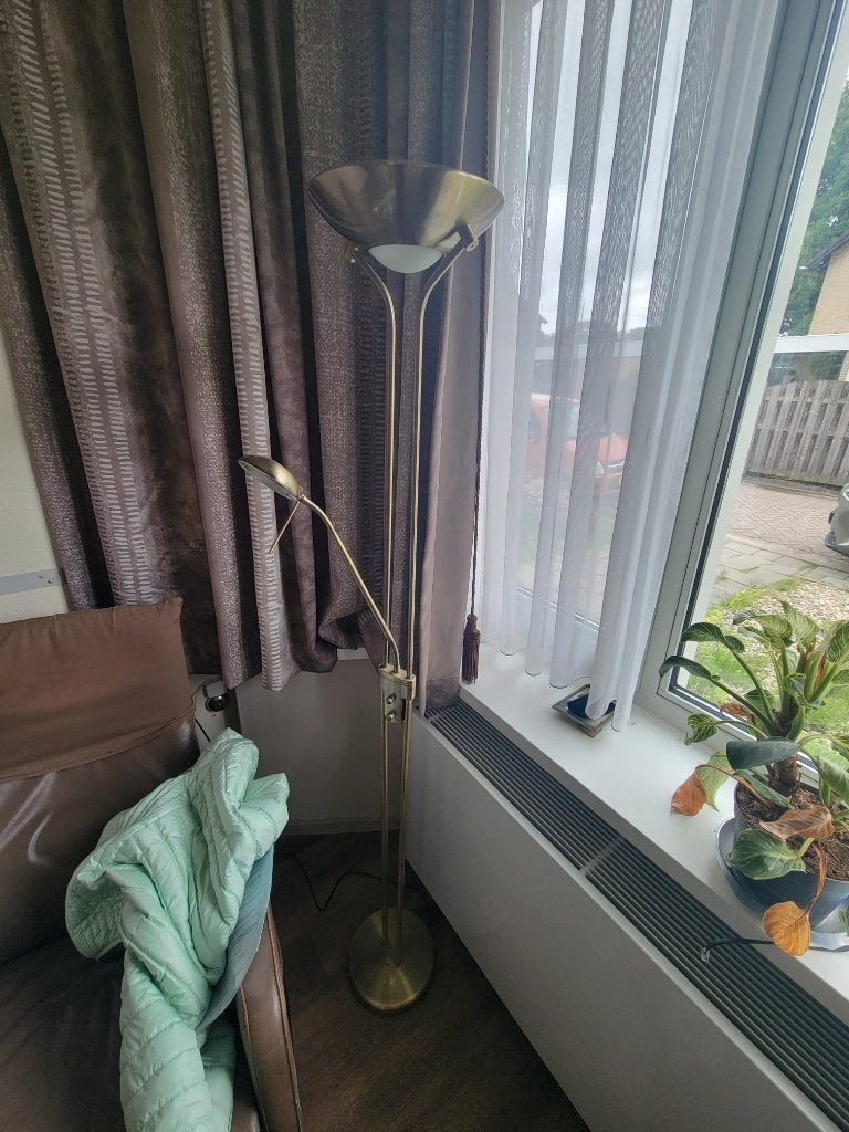 Schemerlamp, Huis en Inrichting, Lampen | Vloerlampen, Ophalen, Gebruikt, Glas, Minder dan 100 cm