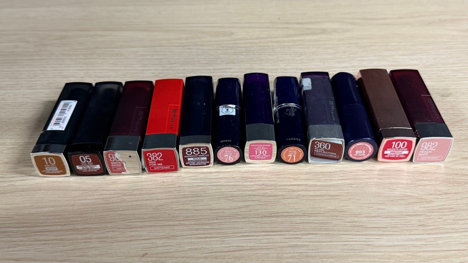 12x L'Oréal Lipsticks - Gebruikte Partij, Gebruikt, Ophalen of Verzenden, Make-up, Overige kleuren