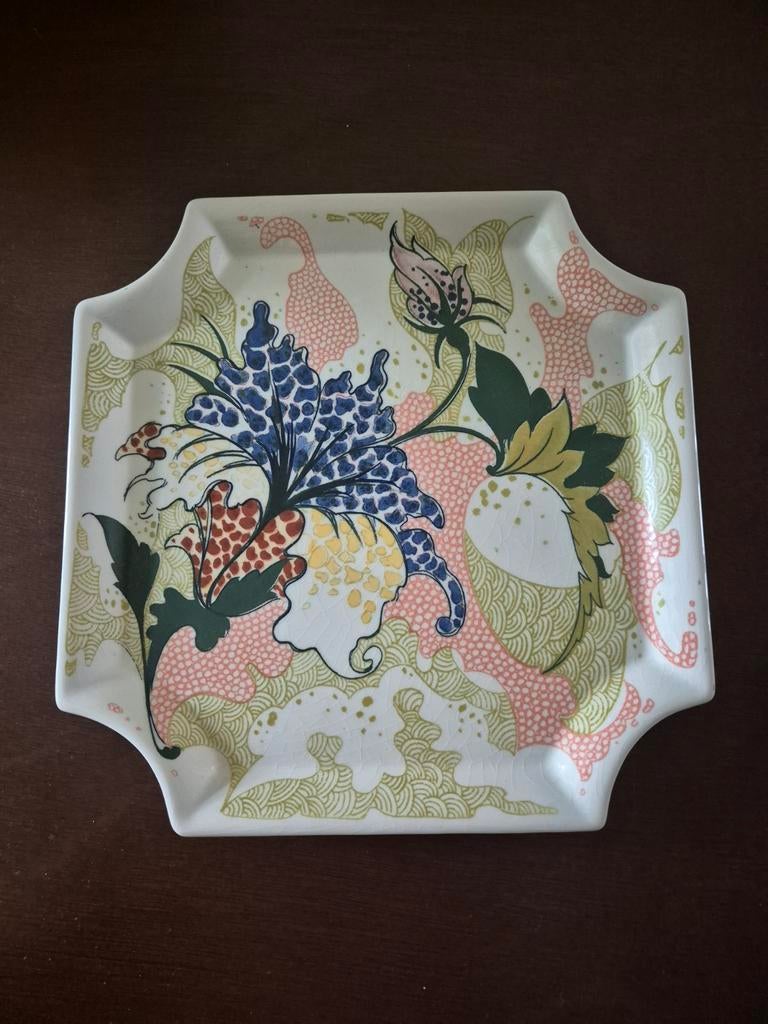 Jugendstil Schaal - Het Delftsche Huys - Handgeschilderd, Ophalen