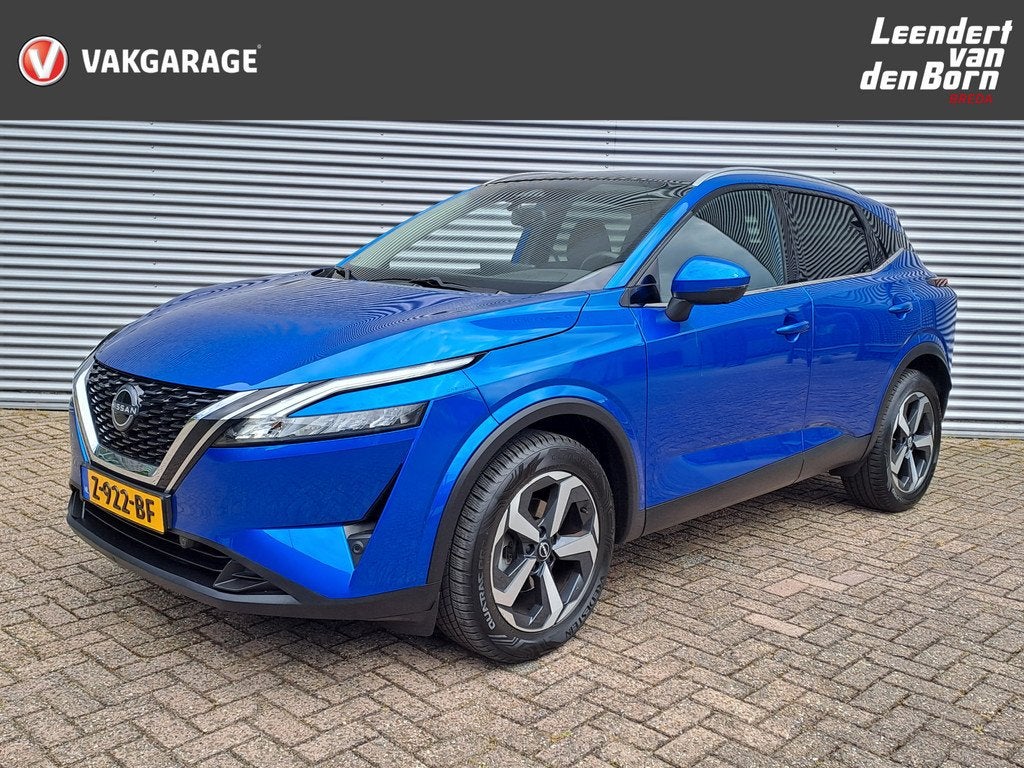 Nissan QASHQAI 1.3 MHEV Xtronic N-Connecta | Automaat | Pano, Auto's, Nissan, 12 maanden, Stof, Euro 6, Blauw