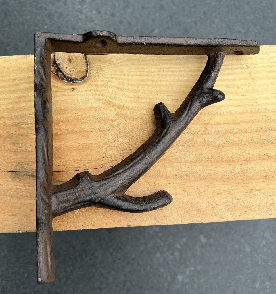 Gietijzeren plankdrager boom/tak 14cm donkerbruin PD1147, Robanjer, Nieuw, Ophalen of Verzenden, Info@robanjer.nl