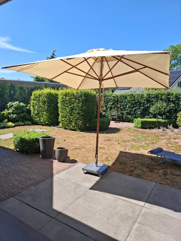 Tuinparasol met stenen, verrijdbare  voet, Ophalen, Gebruikt, Verstelbaar, Stokparasol