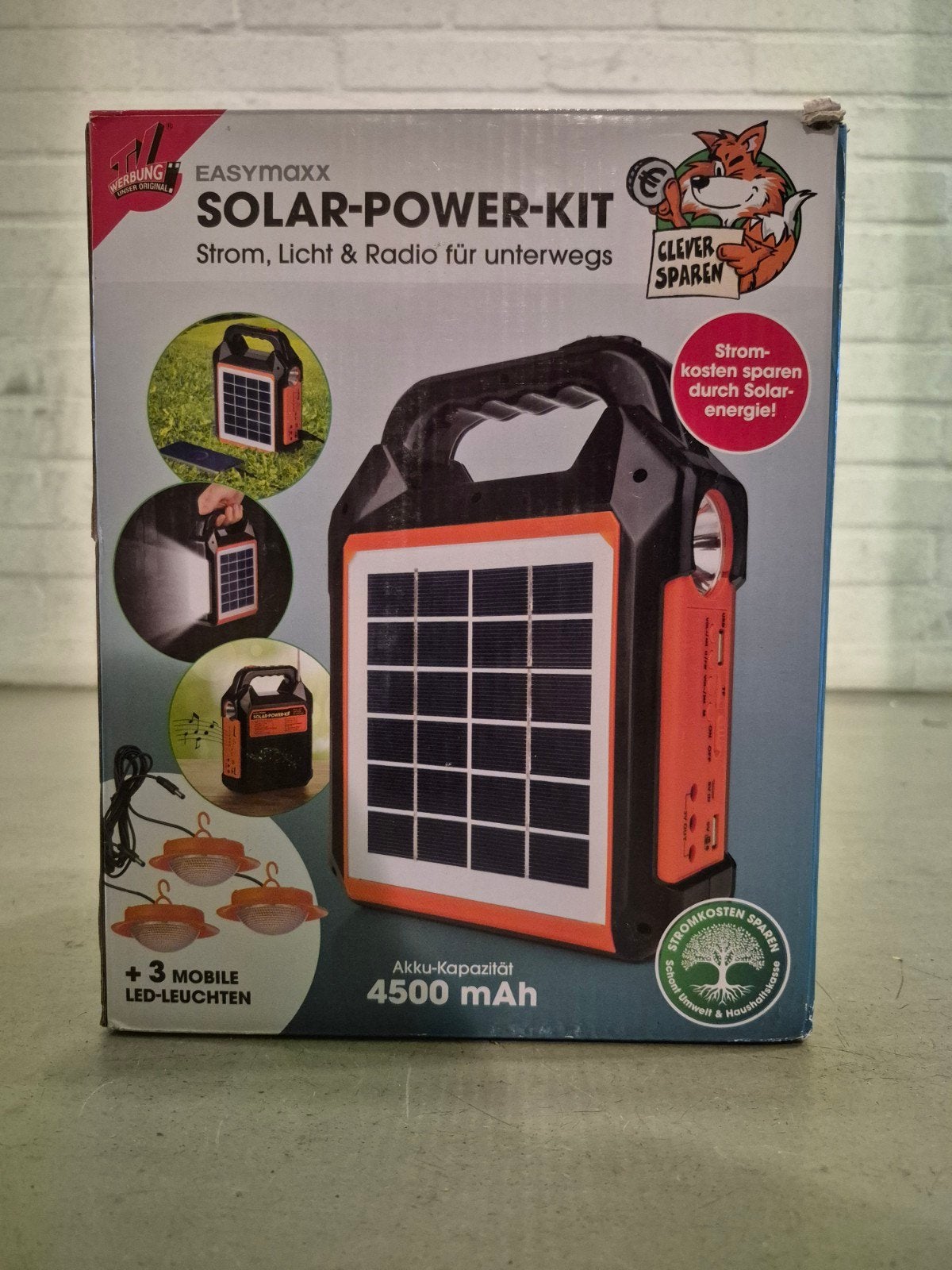 EASYMAXX Solar Power Kit - Stroom, Licht & Radio, Ophalen