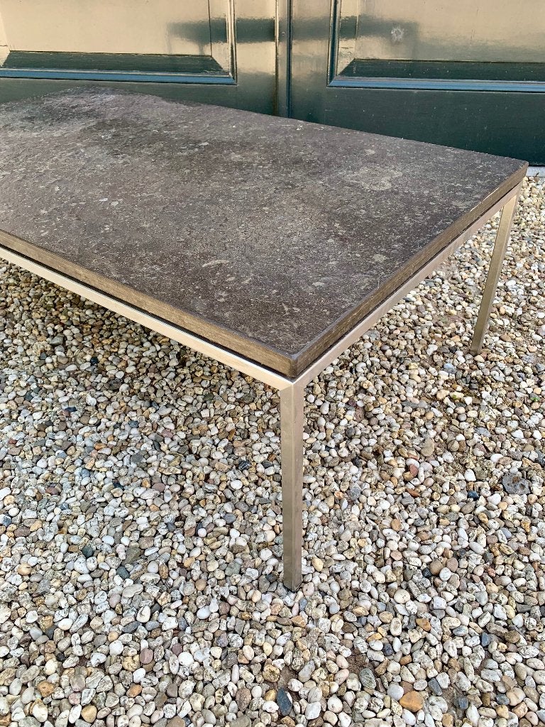 Vintage Peter Draenert leisteen salontafel, Ophalen, Gebruikt, 100 tot 150 cm, 50 tot 100 cm