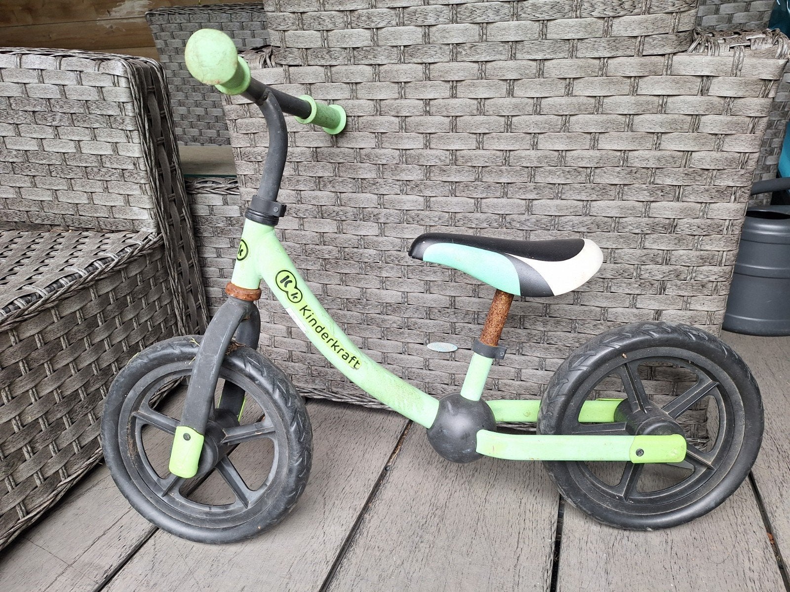 Kinderkraft loopfiets, groen, verstelbaar, Ophalen, 16 tot 20 inch, Gebruikt, Velgrem