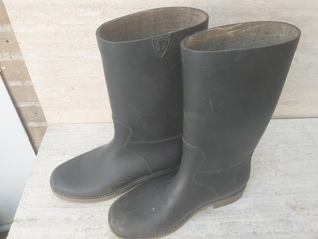 Zwarte rubberen laarzen - Made in Italy, Zwart, Ophalen of Verzenden, Gedragen, Regenlaarzen