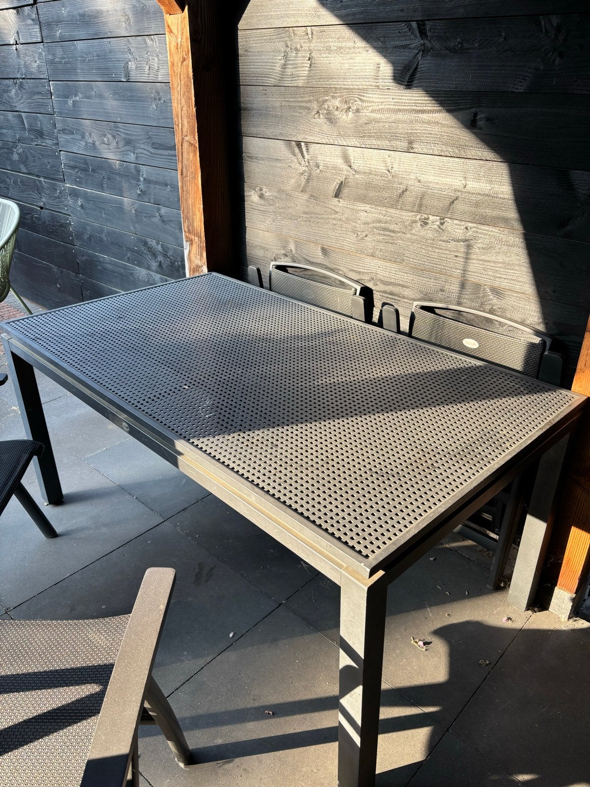 Hartman tuintafel antraciet grijs, Tuin en Terras, Tuinsets en Loungesets, Ophalen, 4 zitplaatsen, Gebruikt, Eettafel
