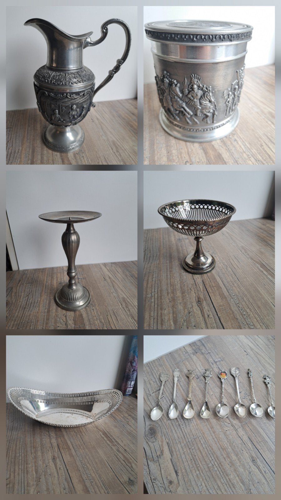 Tin en verzilverd, Ophalen of Verzenden