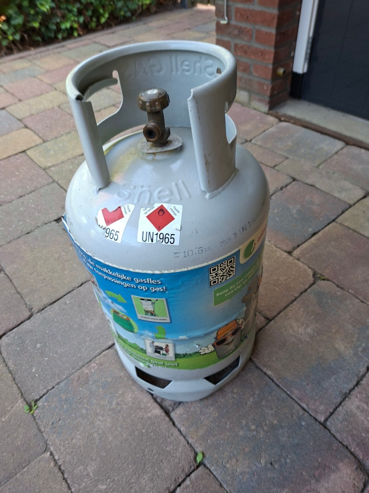 VOLLE GASFLES, Ophalen, Gebruikt