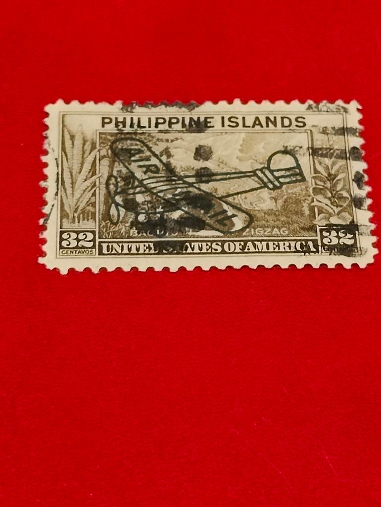 Filipijnen postzegel 32 Centavos vliegtuig, Ophalen of Verzenden, 1920 tot 1940, Ongelopen, Buiten Europa