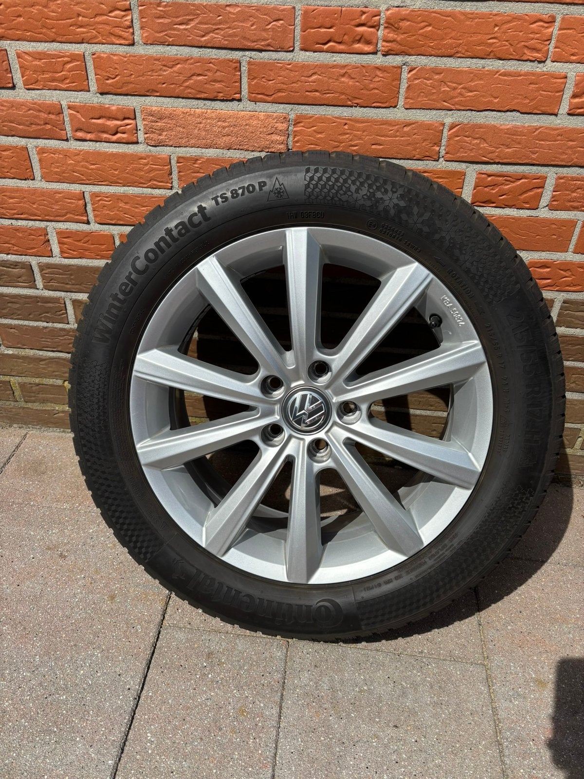 Orginele 17 inch VW velgen en Continental winterbanden, Ophalen, Gebruikt