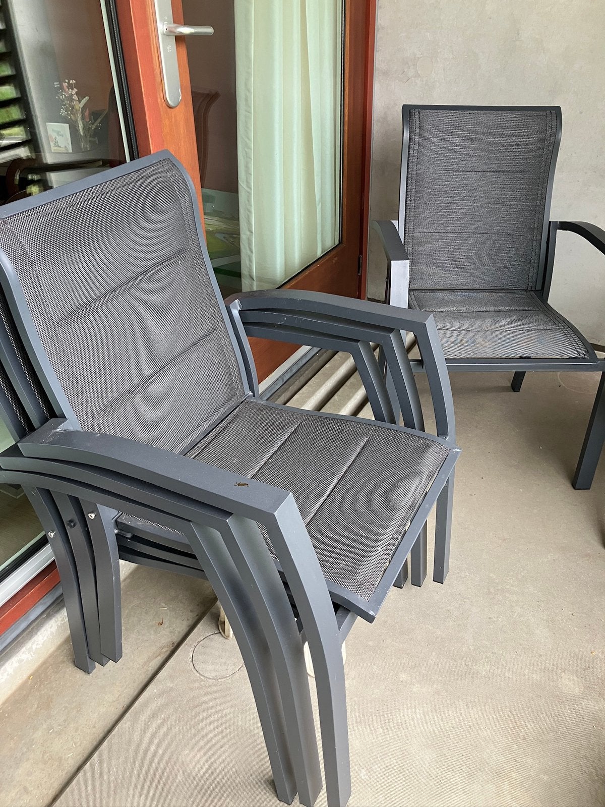 Tuintafel met stoelen, Ophalen, Zo goed als nieuw, Stapelbaar