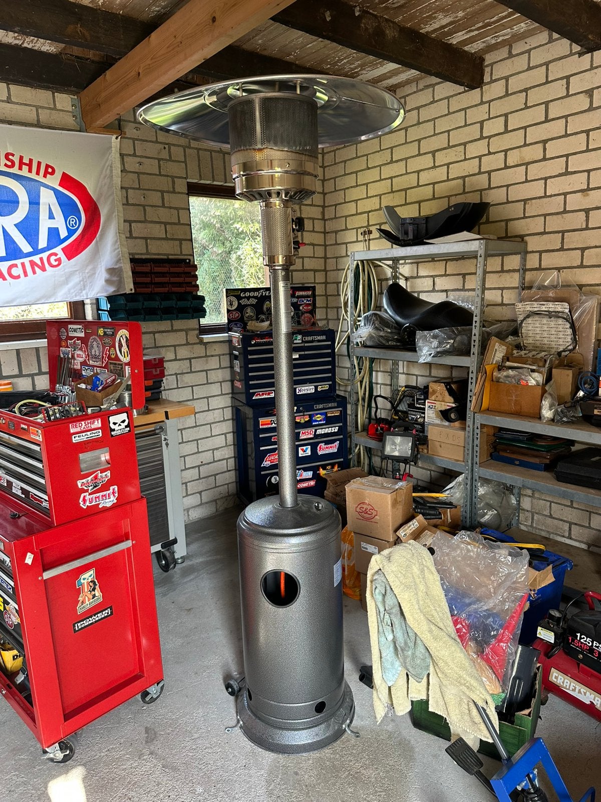 Terrasverwarmer met gasfles, Tuin en Terras, Terrasverwarmers, Ophalen, Zo goed als nieuw
