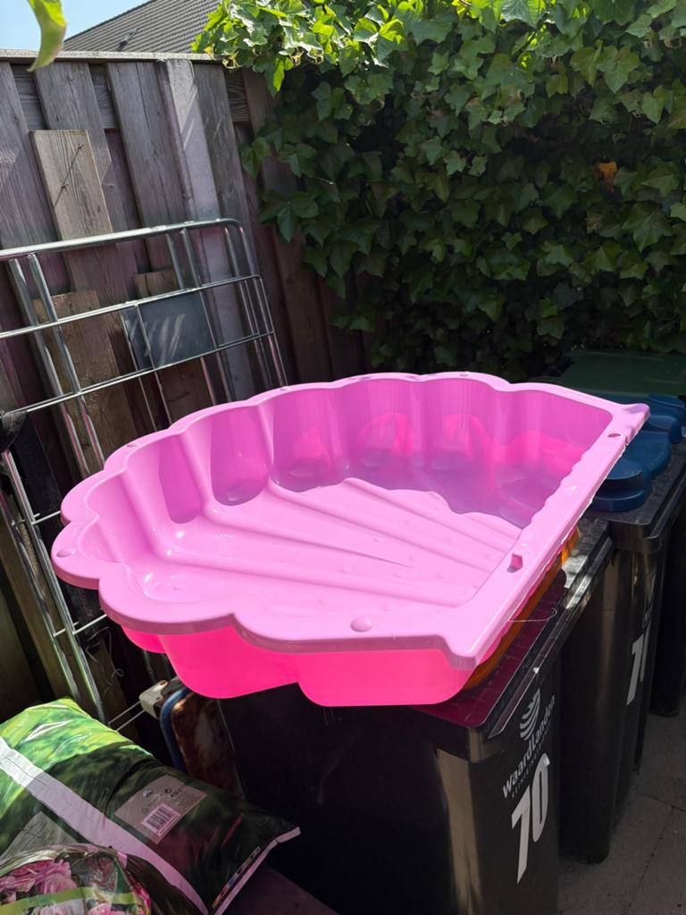 Nieuw Roze schelpzandbak voor kinderen, Ophalen, Nieuw