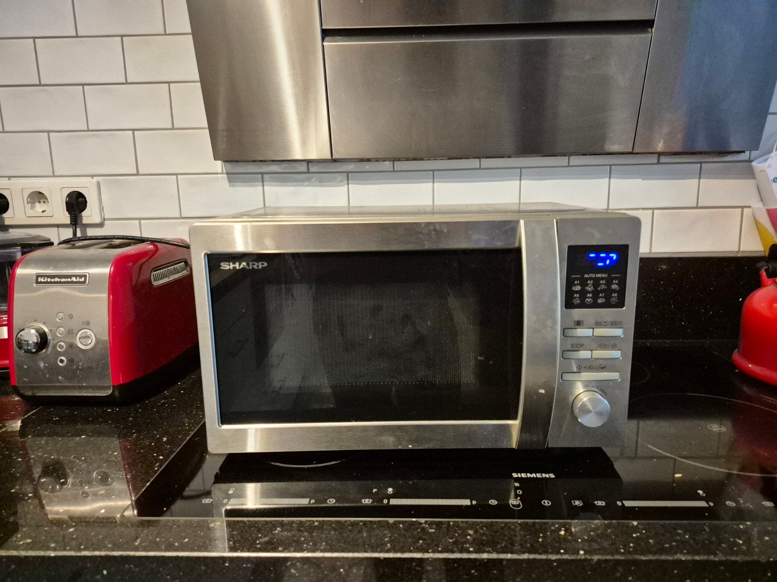 Sharp R-222STWE Magnetron - Zilver, 800W, Witgoed en Apparatuur, Magnetrons, Gebruikt, Ophalen of Verzenden, Magnetron, Draaiplateau