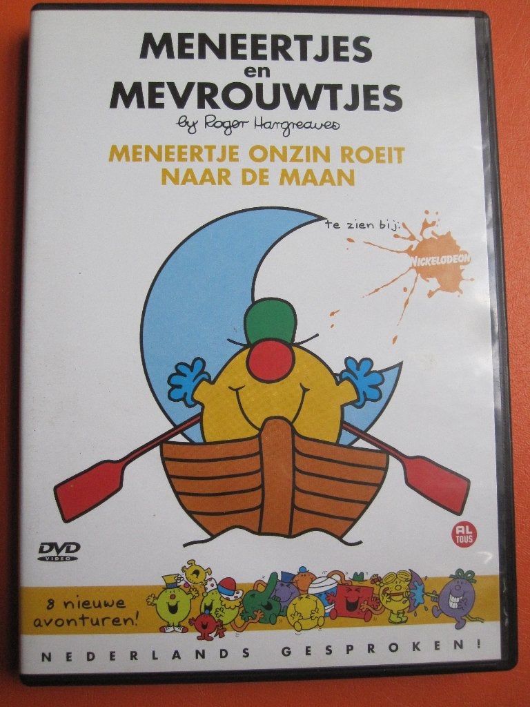 Meneertjes en mevrouwtjes Meneertje onzin roeit naar de maan, Animatie, Alle leeftijden, Overige typen, Zo goed als nieuw