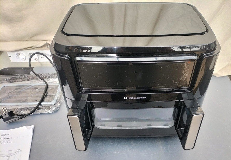 Kitchen Brothers dubbele airfryer xxl 2400W Dual Zone 9L, Ophalen, Zo goed als nieuw, Airfryer, 1500 gram of meer
