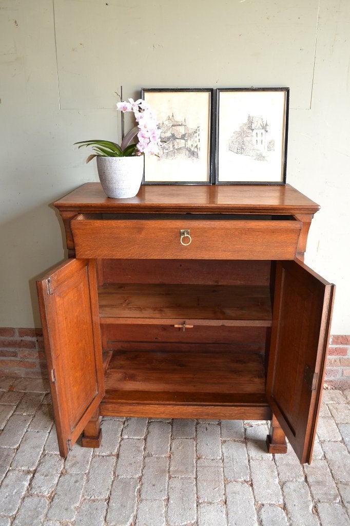 Prachtig antiek eiken houten dressoir, meidenkast., Verzenden