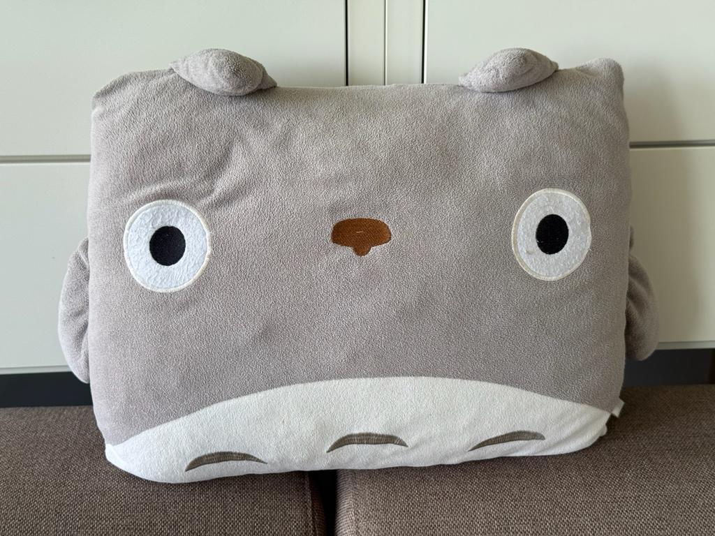 Totoro kussen - My Neighbor Totoro, Ophalen of Verzenden, Zo goed als nieuw, Grijs, Rechthoekig
