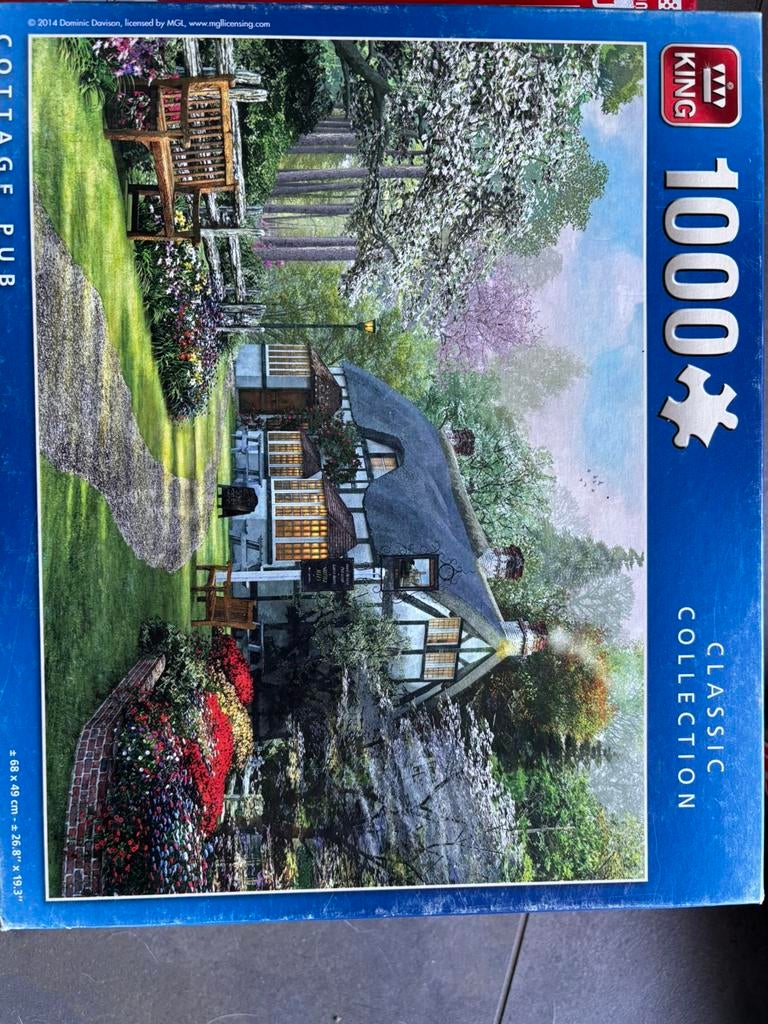 King 1000 stukjes legpuzzel Cottage Pub, Ophalen of Verzenden, 500 t/m 1500 stukjes, Zo goed als nieuw, Legpuzzel