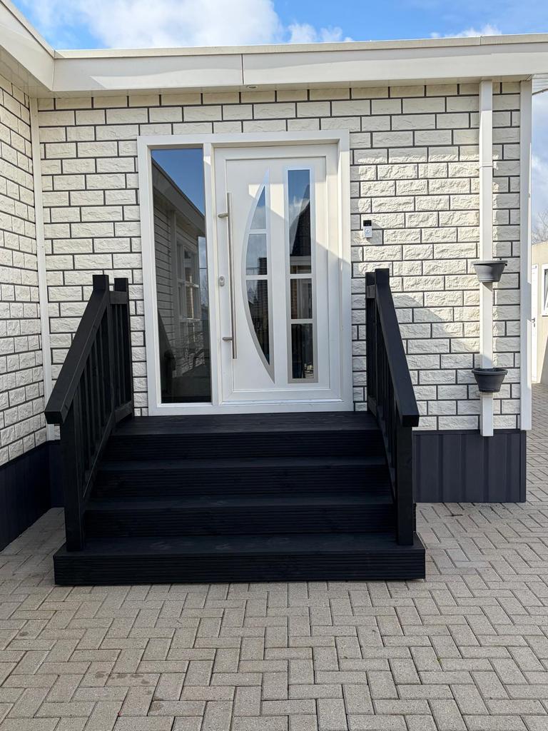 Voorjaarsactie Chalet opstap trap bordestrap woonwagen, Ophalen of Verzenden, Nieuw, Hout