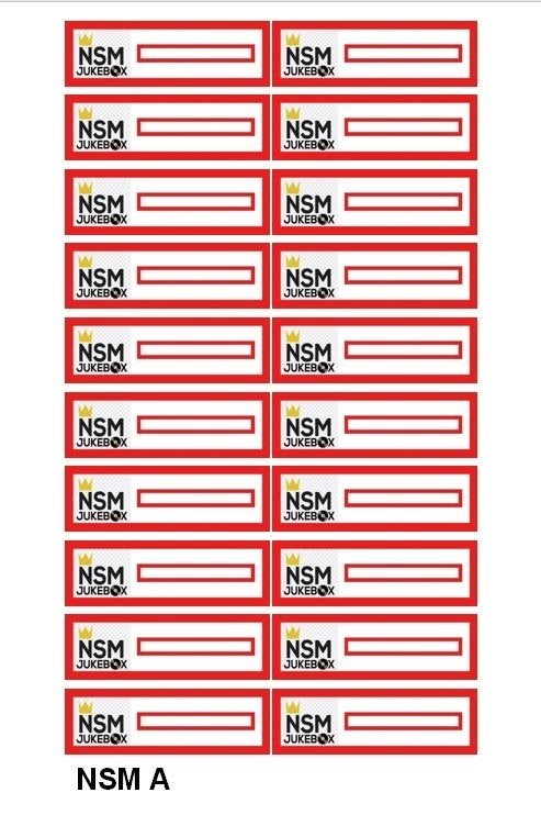 NSM. 45 RPM JUKEBOXEN, logo titelkaartjes, Verzamelen, Automaten | Jukeboxen, Ophalen of Verzenden, Nieuw, 1950 tot 1960, Overige merken