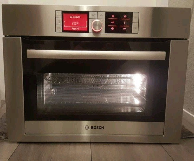 Bosch inbouw oven met pyrolyse/zelfreiniging, Ophalen, Combimagnetron, Gebruikt, Hete lucht