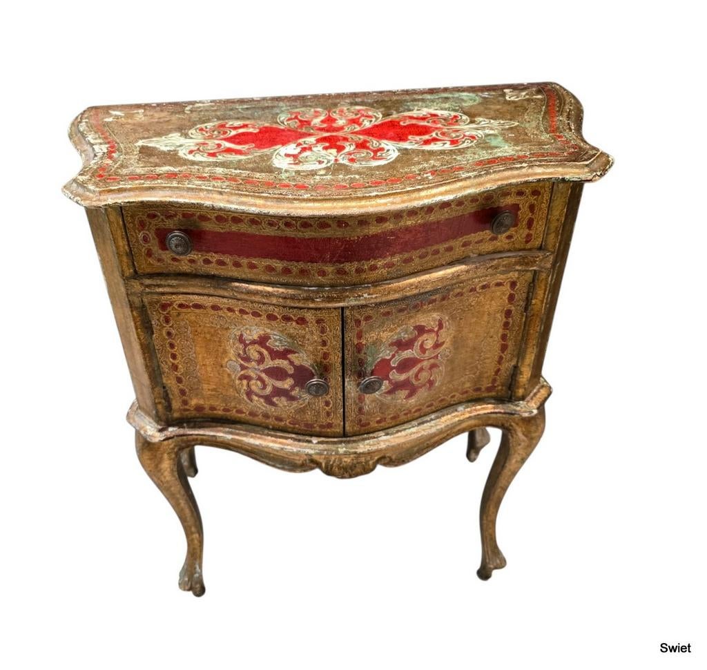 Florentijns kastje 65x60x35  rood met gouden accenten, Ophalen of Verzenden
