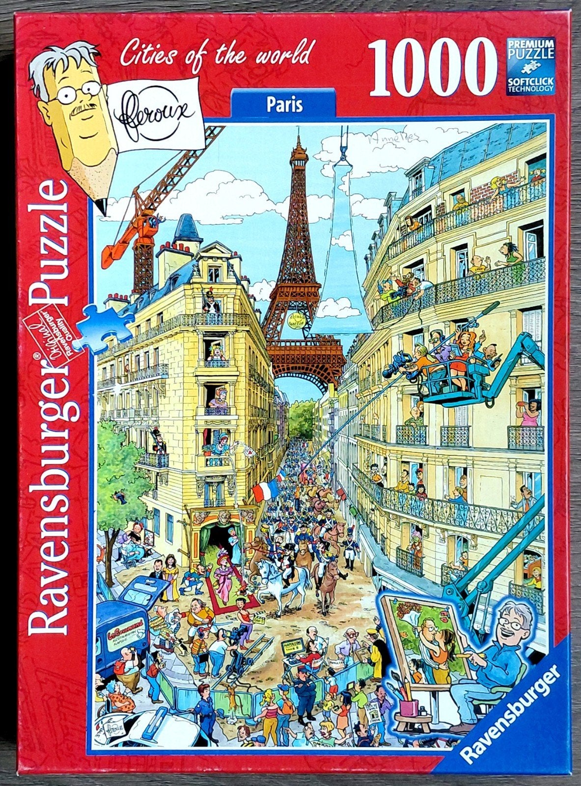 Ravensburger puzzel Fleroux Parijs 1000 compleet, Ophalen of Verzenden, 500 t/m 1500 stukjes, Zo goed als nieuw, Legpuzzel