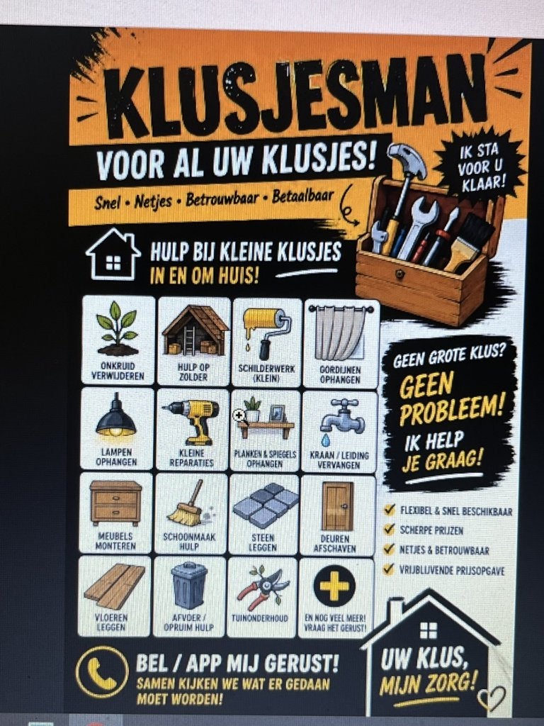 klusjesman -, Diensten en Vakmensen
